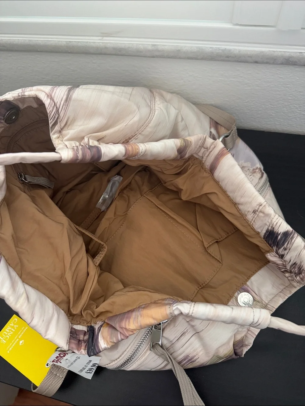 Vince Camuto Cream Brushstroke Hobo Bag